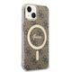 Guess set case + charger for iPhone 14 Plus 6,7&quot; GUBPP14MH4EACSW brown hard case 4G Print MagSafe 3666339102906