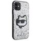 Karl Lagerfeld case for iPhone 11 / XR KLHCN61G2CPS silver hardcase Glitter Choupette Patch 3666339170035