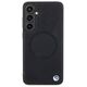 BMW case for Samsung Galaxy S24 black Signature Leather Half Textured & Circle MagSafe 3666339242596