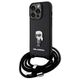 Karl Lagerfeld case for iPhone 15 Pro 6,1&quot; KLHCP15LSASKNPSK black HC Saffiano Ikonik Metal Pin Monogram Crossbody 3666339165895