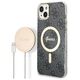 Guess set case + charger for iPhone 14 Plus 6,7&quot; GUBPP14MH4EACSK black hard case 4G Print MagSafe 3666339102821