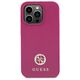 Guess case for iPhone 15 Pro 6,1&quot; GUHCP15LPS4DGPP pink HC PU 4G Metal Logo Strass 3666339150884