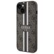 Guess case for  iPhone 15 6,1&quot; GUHMP15SP4RPSW HC MAGSAFE 4G PRINTED STRIPES BROWN 3666339203443