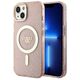 Guess case for iPhone 14 Plus 6,7&quot; GUHMP14MHCMCGP pink hardcase Magsafe IML Glitter Gold 3666339125875