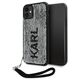 Original Case IPHONE 11 Karl Lagerfeld Hardcase Sequins Cord (KLHCN61PSQRKS) silver 3666339128029