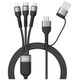 XO cable NB254 6in1 USB - USB-C + USB-C + microUSB + Lightning 1,2m black 6920680848461