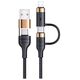 Cable 60W 1.2m PD Fast Charge USB + USB-C - USB-C + Lightning Usams U62 SJ483USB01 (US-SJ483) black 6958444928937