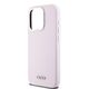 DKNY case for iPhone 15 Pro 6,1&quot; DKHMP15LSMCHLP pink HC Magsafe silicone w horizontal metal logo 3666339265878
