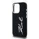 Karl Lagerfeld case for iPhone 15 Pro 6,1&quot; KLHCP15LSCMSMVK black HC silicone sign metal logo 3666339253363