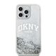 DKNY case for iPhone 15 Pro 6,1&quot; DKHCP15LLBNAET white HC liquid glitters w arch logo 3666339270919