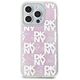 DKNY case for iPhone 15 Pro 6,1&quot; DKHCP15LLCPEPP white HC liquid glitters w checkered pattern 3666339271190