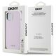 DKNY case for iPhone 15 6,1&quot; DKHMP15SSMCHLP pink HC Magsafe silicone w horizontal metal logo 3666339265854