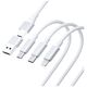3mk Hyper Cable 3in1 A/C to C/Micro/Lightning 1.5m White 5903108541237