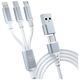 3mk Hyper Cable 3in1 A/C to C/Micro/Lightning 1.5m White 5903108541237