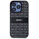 DKNY case for iPhone 15 Pro Max 6,7&quot; DKHCP15XPRTHSLK black HC PU repeat texture pattern w tonal stripe 3666339260422