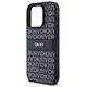 DKNY case for iPhone 15 Pro Max 6,7&quot; DKHCP15XPRTHSLK black HC PU repeat texture pattern w tonal stripe 3666339260422