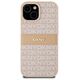 DKNY case for iPhone 15 6,1&quot; DKHCP15SPRTHSLP pink HC PU repeat texture pattern w tonal stripe 3666339260675