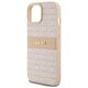 DKNY case for iPhone 15 6,1&quot; DKHCP15SPRTHSLP pink HC PU repeat texture pattern w tonal stripe 3666339260675