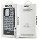 DKNY case for iPhone 15 Pro Max 6,7&quot; DKHMP15XPSOSPK black HC Magsafe pu repeat pattern w bottom stripe 3666339262242