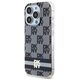 DKNY case for iPhone 15 Pro 6,1&quot; DKHMP15LHCPTSK black HC Magsafe pc tpu checkered pattern w printed stripes 3666339269371