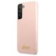 Original Case SAMSUNG GALAXY S22+ PLUS Guess Hardcase Silicone Script Metal Logo (GUHCS22MLSLMGPP) light pink 3666339042455