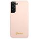 Original Case SAMSUNG GALAXY S22+ PLUS Guess Hardcase Silicone Script Metal Logo (GUHCS22MLSLMGPP) light pink 3666339042455
