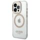Original Case IPHONE 14 PRO Guess Hard Case Metal Outline Magsafe (GUHMP14LHTRMD) gold 3666339069728