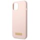 Original Case IPHONE 13 MINI Guess Hard Case Silicone Logo Plate MagSafe (GUHMP13SSBPLP) pink 3666339056858