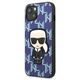 Original Case IPHONE 13 MINI Karl Lagerfeld Hardcase Monogram Ikonik Patch blue 3666339049485