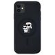Original Case IPHONE 11 / XR Karl Lagerfeld Hardcase Silicone Karl & Choupette Magsafe (KLHMN61SCMKCRHK) black 3666339253943