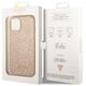 Guess Apple iPhone 14 Plus (6.7) PC/TPU Glitter Flakes Metal Logo hátlapvédő tok arany (GUHCP14MHGGSHD) 3666339065096
