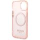 Guess Apple iPhone 14 Plus (6.7) Translucent MagSafe hátlapvédő tok pink (GUHMP14MHTCMP) 3666339069674