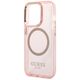 Guess Apple iPhone 14 Pro (6.1) Translucent MagSafe hátlapvédő tok pink (GUHMP14LHTCMP) 3666339069681