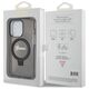 Guess Apple iPhone 15 Pro (6.1) IML Ring Stand Glitter MagSafe hátlapvédő tok fekete (GUHMP15LHRSGSK) 3666339156343