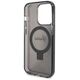 Guess Apple iPhone 15 Pro Max (6.7) IML Ring Stand Glitter MagSafe hátlapvédő tok fekete (GUHMP15XHRSGSK) 3666339156350