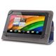 Univerzális 7-8&quot; kinyitható műbőr tablet tok sötétkék - szürke 5900495371430