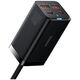 Baseus wall charger GaN3 Pro 100W 2x USB-C 2x USB black 6953156209053