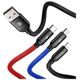 Baseus 3in1 Cable USB-C / Lightning / Micro 3,5A 0,3m (Black) 6953156273931