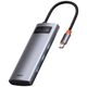Hub 5in1 Baseus Metal Gleam Series, USB-C to 3x USB 3.0 + HDMI + USB-C PD 6953156204638