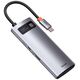 Hub 5in1 Baseus Metal Gleam Series, USB-C to 3x USB 3.0 + HDMI + USB-C PD 6953156204638
