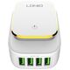 LDNIO A4405 4USB, LED lamp Wall charger + Lightning Cable 5905316142374