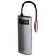 Baseus Metal Gleam Series 5-in-1 Multifunctional Type-C HUB Docking Station Gray 30Hz Version(Type-C to HDMI*1+USB3.0*3+PD*1) 6932172602628