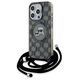 Original Case APPLE IPHONE 15 PRO Karl Lagerfeld Hardcase IML Crossbody Monogram Karl & Choupette Head MagSafe (KLHMP15LHCKCKLCK) black 3666339286446