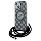 Original Case IPHONE 13 / 14 / 15 Karl Lagerfeld Hardcase IML Crossbody Monogram Karl & Choupette Head MagSafe (KLHMP15SHCKCKLCK) black 3666339286422