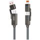 XO cabel NB275 4w1 USB-C - Lightning + USB + USB-C 60W 1,0m szary 6920680857777