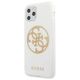 Original Case IPHONE 11 PRO MAX Guess Hard Case Glitter 4G Circle Logo (GUHCN65TPUWHGLG) white 3700740471647