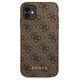 Original Case IPHONE 11 Guess Hard Case 4G Metal Gold Logo (GUHCN61G4GFBR) brown 3700740493915