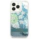 Case IPHONE 13 PRO Guess Hardcase Flower Liquid Glitter (GUHCP13LLFLSN) green 3666339041373