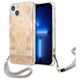 Case IPHONE 13 MINI Guess Hardcase Flower Strap (GUHCP13SHFLSD) gold 3666339040512
