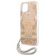 Case IPHONE 13 MINI Guess Hardcase Flower Strap (GUHCP13SHFLSD) gold 3666339040512